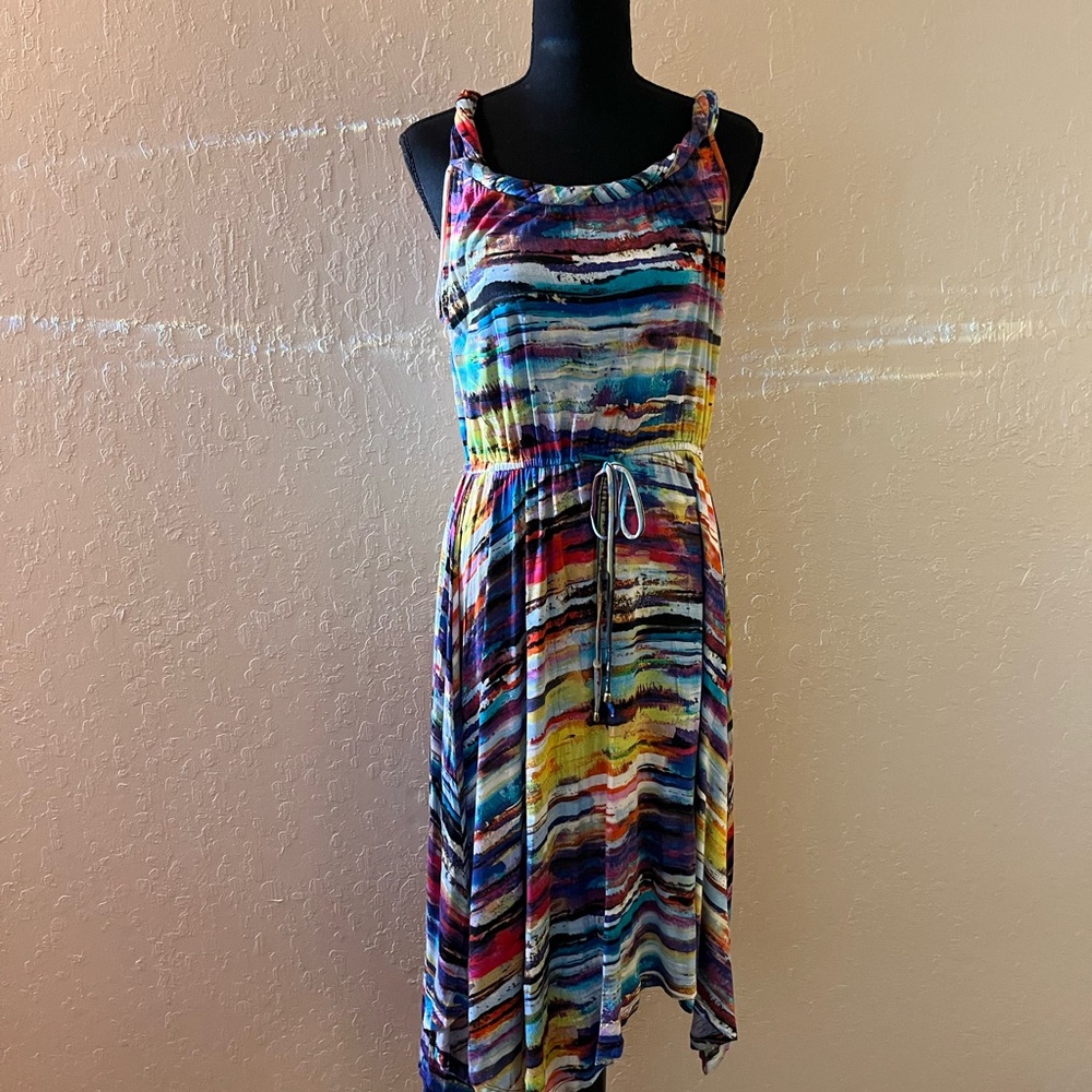 Neiman Marcus Sleeveless Blue‎ Pink Sundress